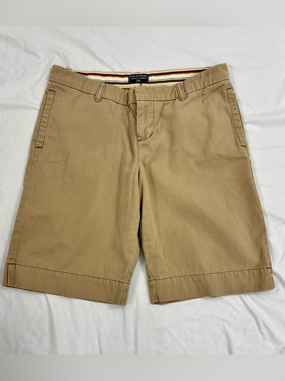 Vintage Polo Ralph Lauren khaki Women’s Shorts Polo Jeans Flat Front Cotton